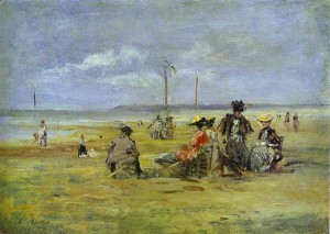 Эжен Буден "Сцена на пляже". 1880-е гг.